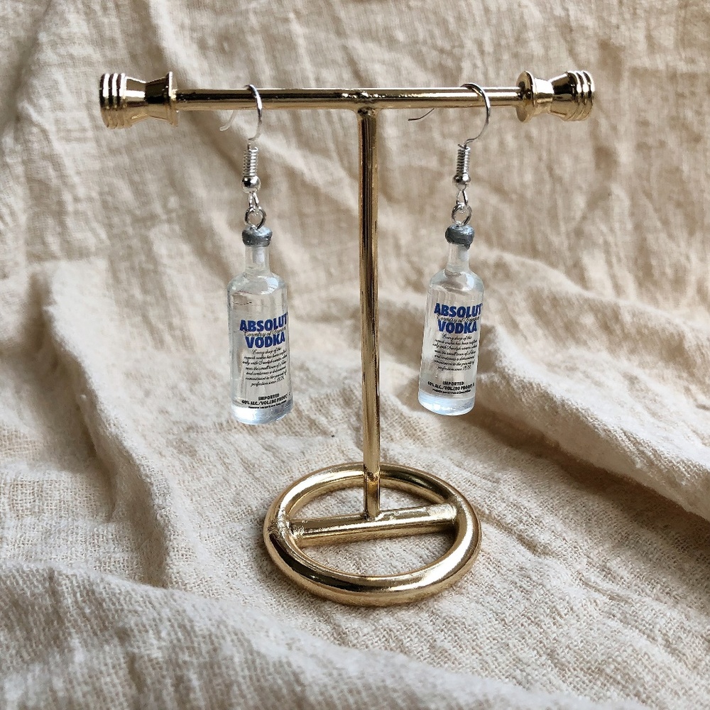 Boutique Absolut Vodka Bottle Drop Earrings - Picture 2 of 4